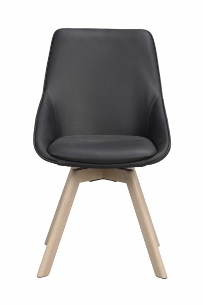 Alison bőr szék - Fekete/ fehérre festett