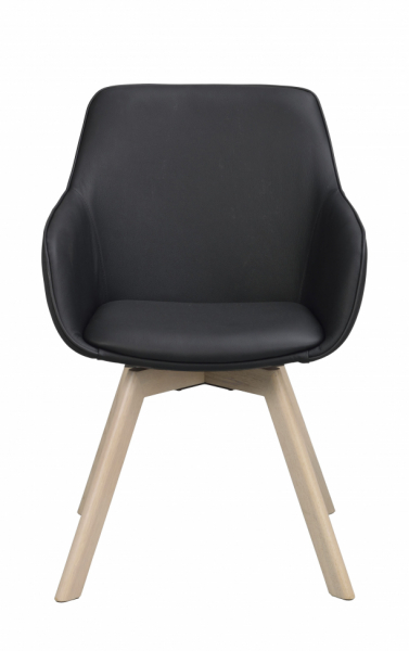 Alison karosszék Bőr - Fekete/fehér pigmentált