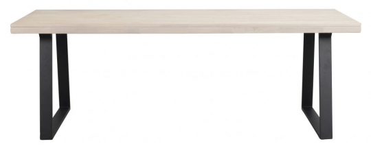 Brooklyn étkezőasztal 220x95cm - Fehérre festett/Fekete U-láb