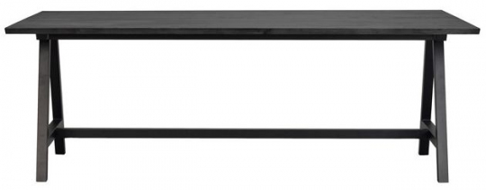 Étkezőasztal 'Carradale' 220x100cm - Fekete/A láb