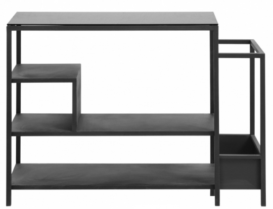 Vaspolc/Melléktábla 'With' - Fekete/Üveg