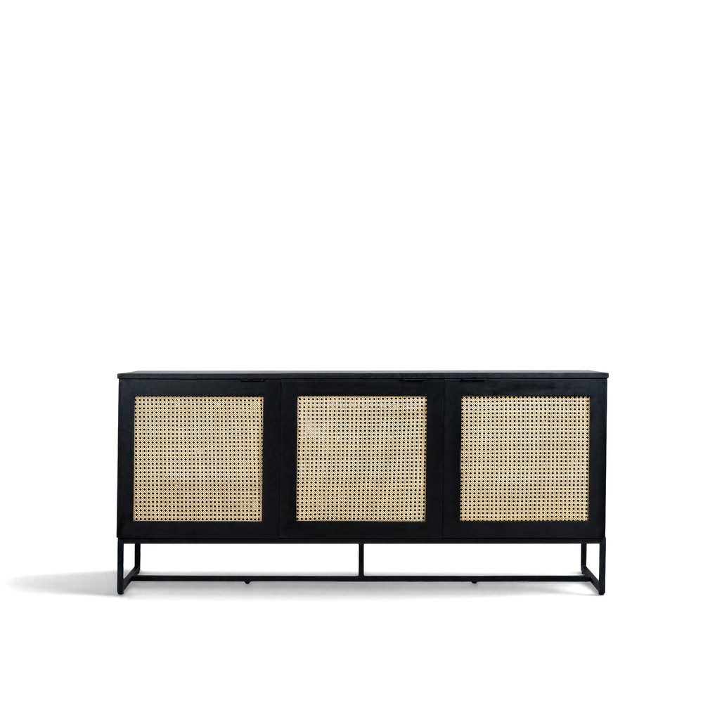 Sideboard 'Sailor' - Fekete/Term&eacute;szetes