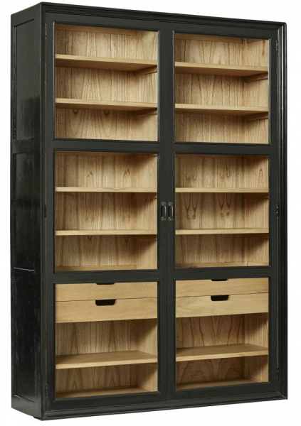 Viva vitrinszekrény - Természetes/Fekete