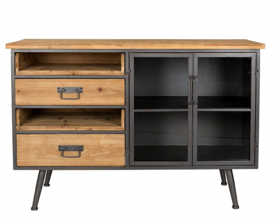 Oldalasztal 'Damian' - Fekete/Természetes