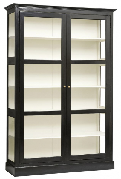 Vitrinskåp 'Classic' - Fekete/Fehér L