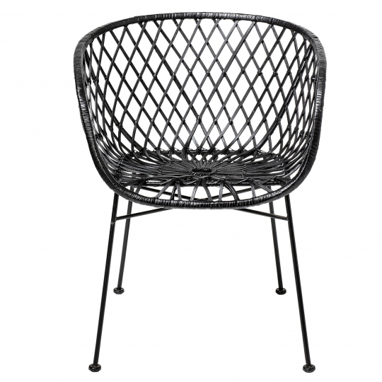 Fotel 'Kama' - Fekete/Rattan