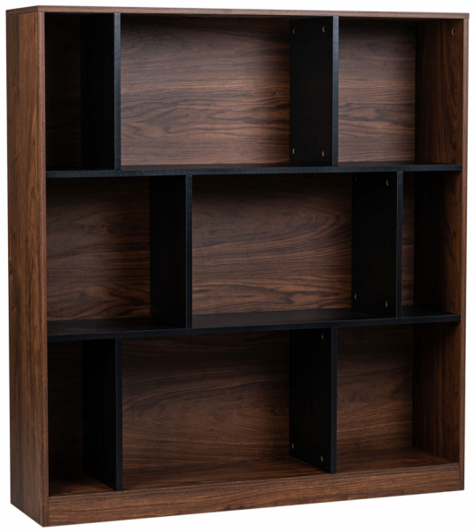 Könyvespolc 'Colin' 118x129 - Dió/Fekete