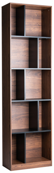 Könyvespolc 'Colin' 60x210 - Dió/Fekete