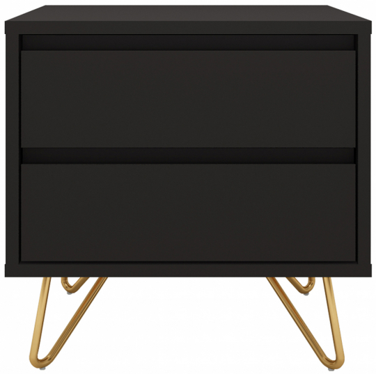 Ágyasztal 'Elle' - Fekete/Brass