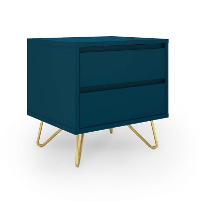 Ágyasztal 'Elle' - Türkiz/Brass