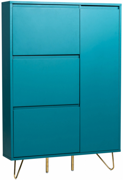 Cipős szekrény 'Elle' - Türkiz/Brass