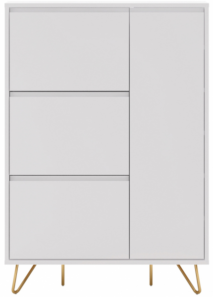 Cipőszekrény 'Elle' - Fehér/Arany