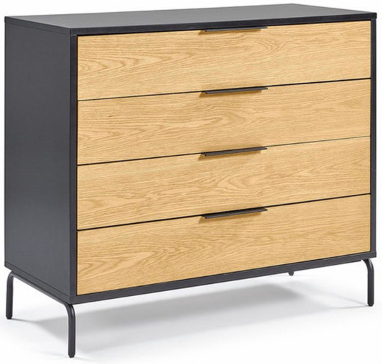 Komód 'Koln' - Tölgy/Fekete