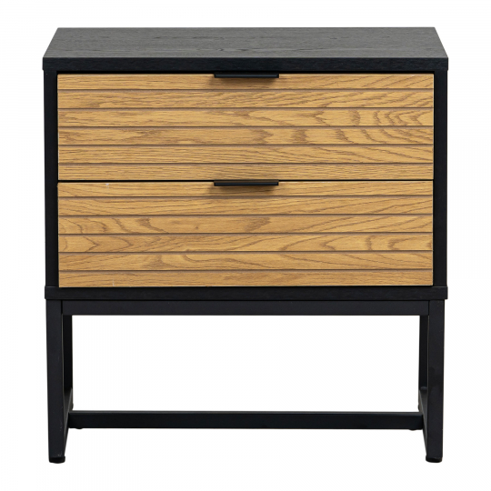 Éjjeliszekrény 'Line' - Tölgy/Fekete