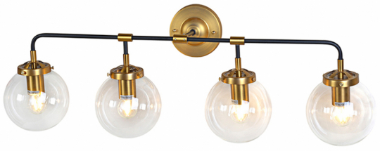 Fali lámpa 'Bright' X4 - Sárgaréz