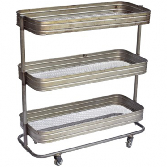 Gurulós asztal 'Vega' - Vas/Tiszta lakk