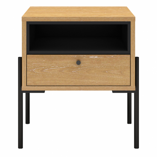 Éjjeliszekrény 'Punt' - Tölgy/Fekete