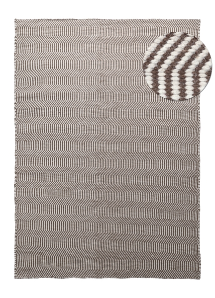 Gyapjú szőnyeg 'Larkana' - Barna/fehér