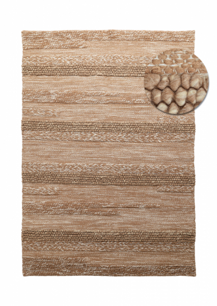 Gyapjú szőnyeg 'Almaty' - Világosbarna