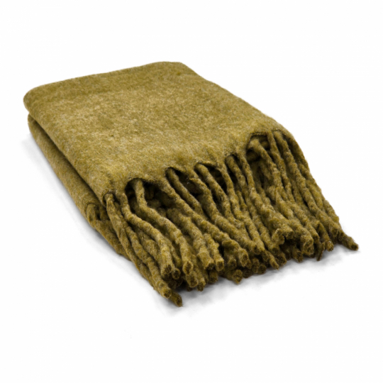 Kockás takaró 'Samantha' 130x170cm - Olivazöld