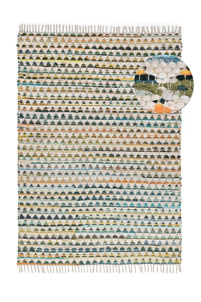 Rongyszőnyeg 'Lindby' - Multi/sárga