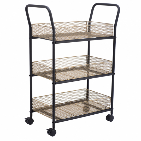 Konyhai kocsi 'Háló' - Fekete/Fa