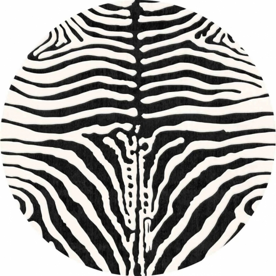 Kerek szőnyeg 'Zebra' 160cm - Fekete/Fehér
