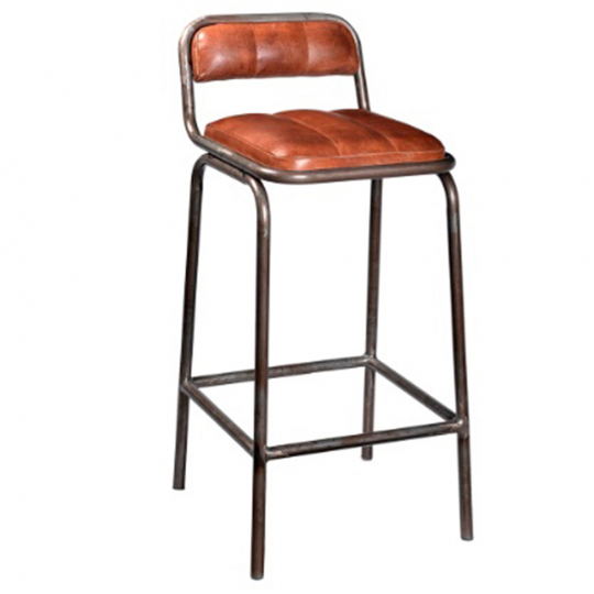 Barstool háttámlával 'Brooke' - Bőr