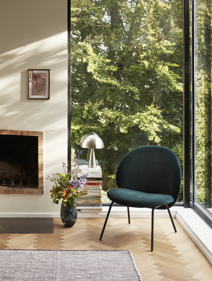 Gather lounge fotel - Zöld/Samett