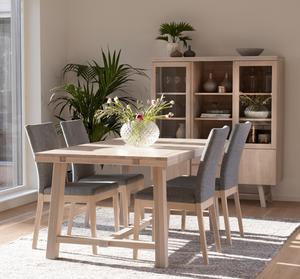 Étkezőasztal 'Brooklyn' 170x95cm - Fehér pigmentált tölgy