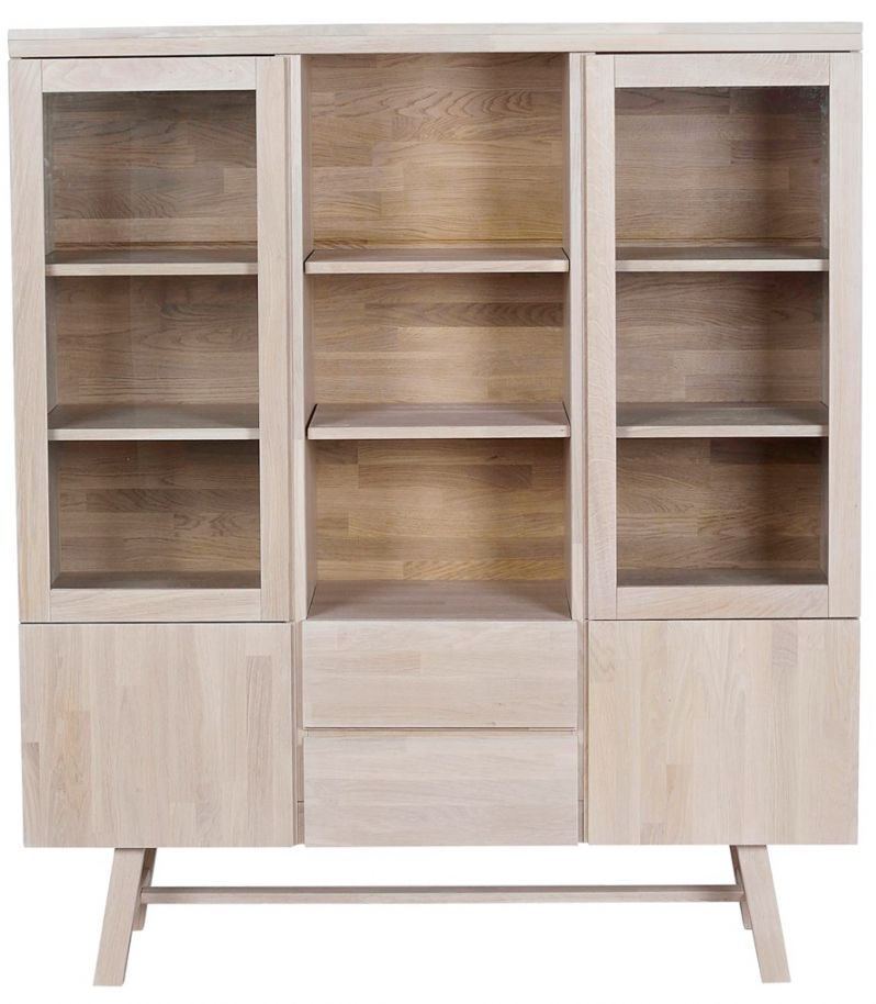 Szekrény 'Brooklyn' - Fehér pigmentált/Tölgy