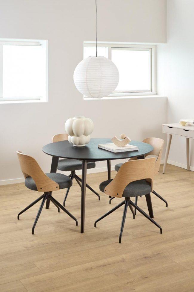 Roxby kerek étkezőasztal 120x76cm - Fekete