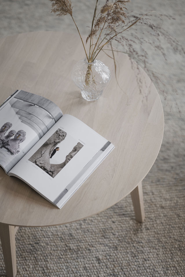 Filippa dohányzóasztal 90cm - Fehérre festett tölgy