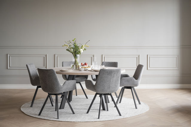 Étkezőasztal 'Fred' Kerek 160cm - Fehérre pácolt