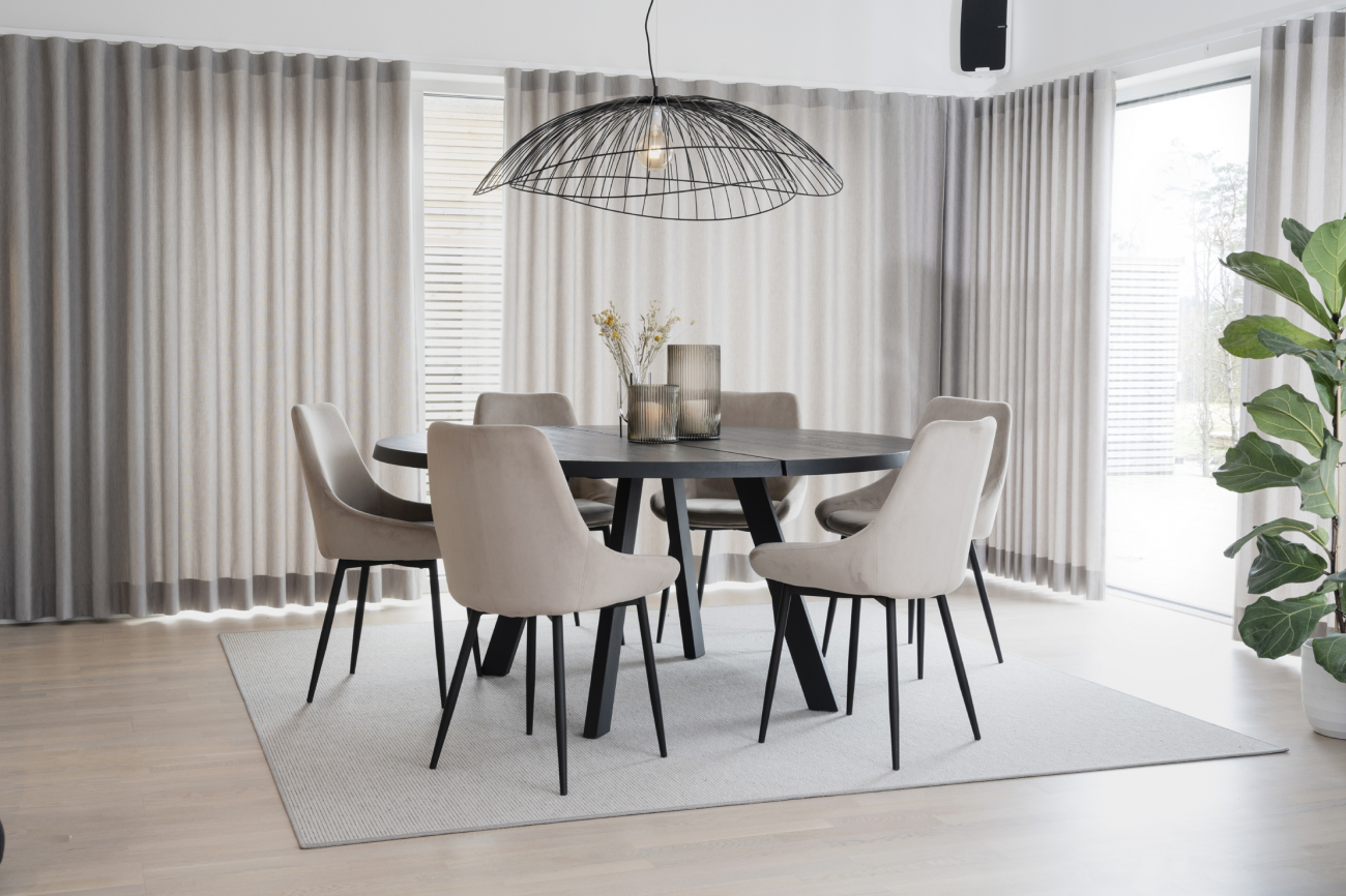 Étkezőasztal 'Fred' Kerek 160cm - Fekete