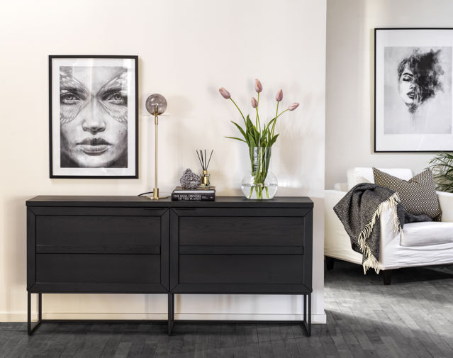 Everett oldalasztal - Fekete