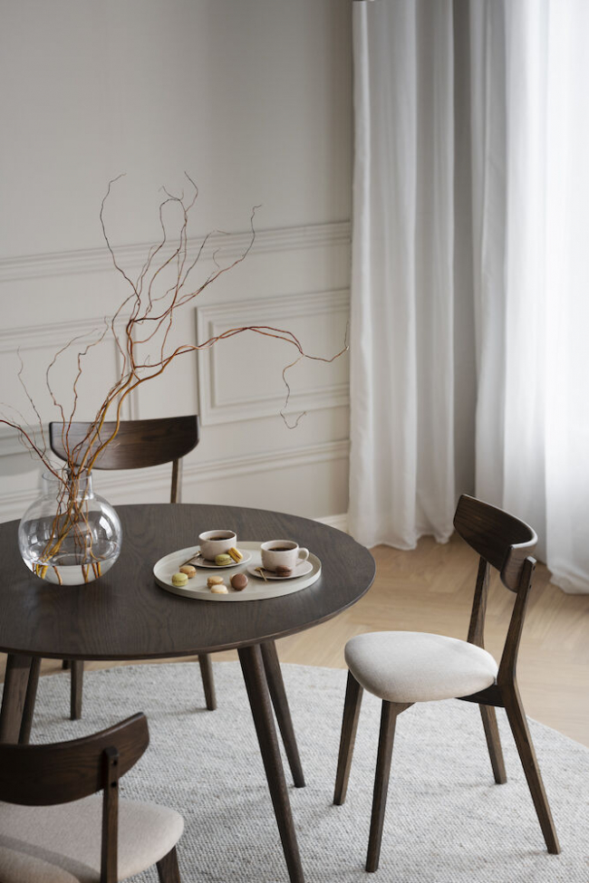 Yumi kerek étkezőasztal 115cm - Barna