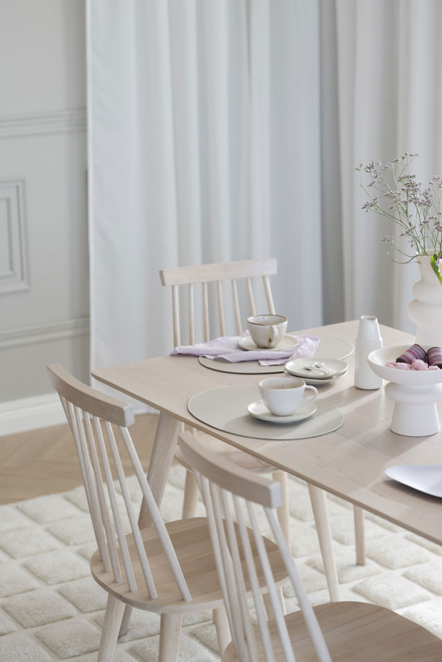 Yumi' étkezőasztal 190x90cm - Fehérre pácolt tölgy