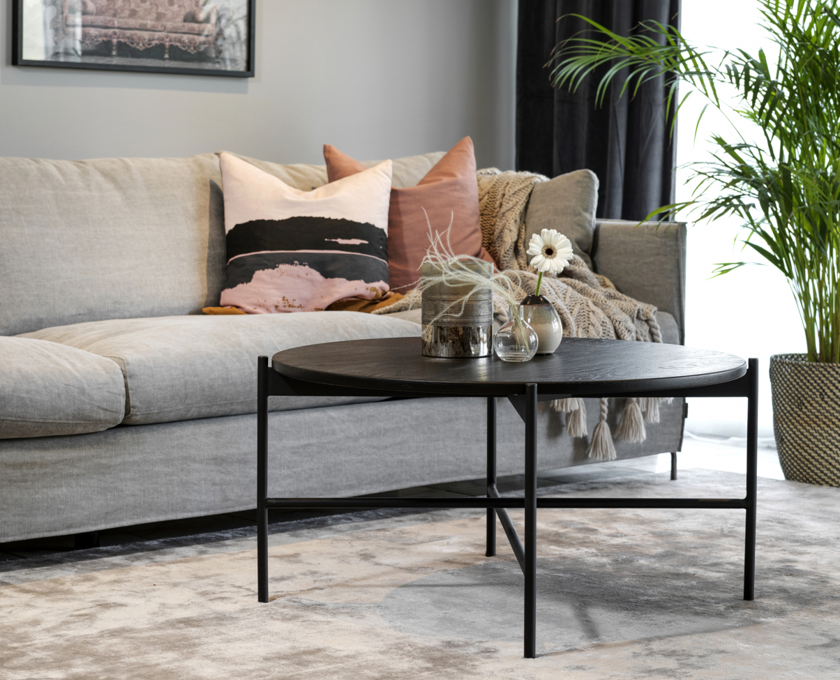 Skye' kerek dohányzóasztal 89cm - Fekete