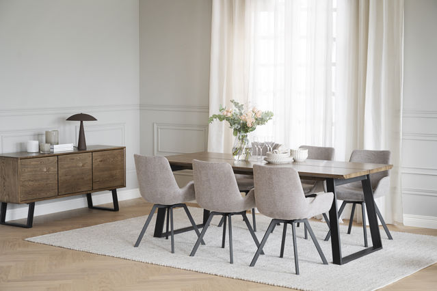 Melville' étkezőasztal 210x95cm - Barna/Fekete