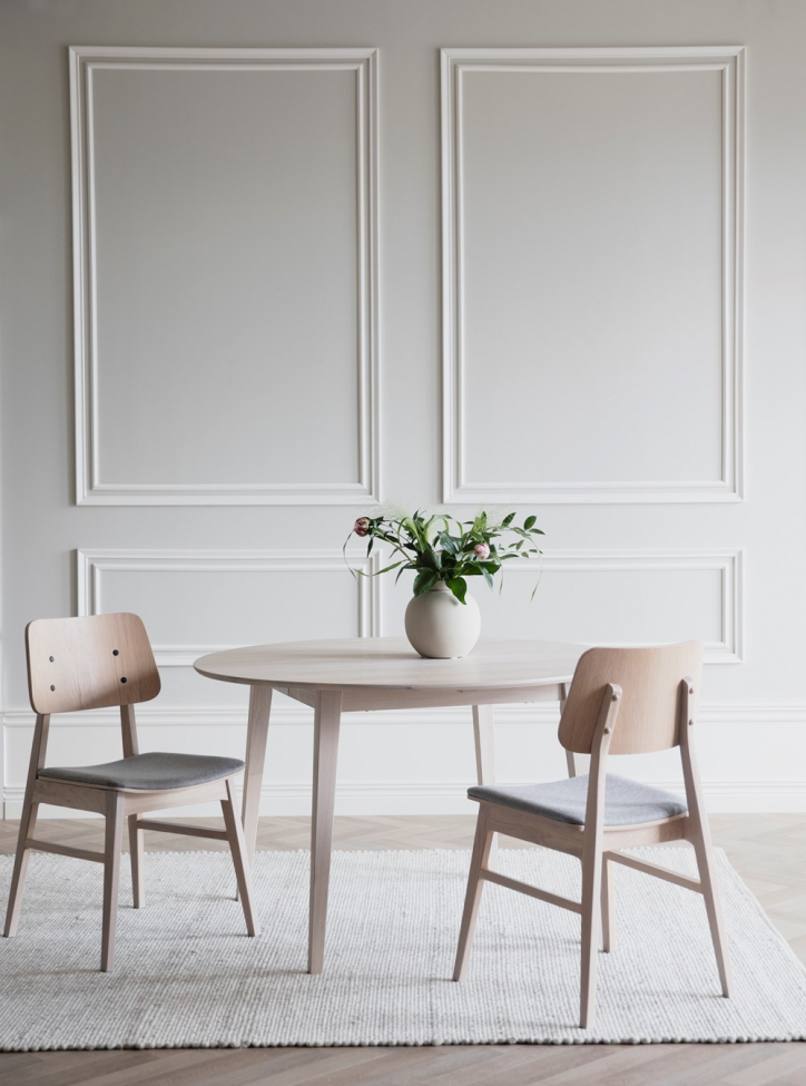 Szék 'Nagano' - Fehér pigmentált tölgy/Szürke