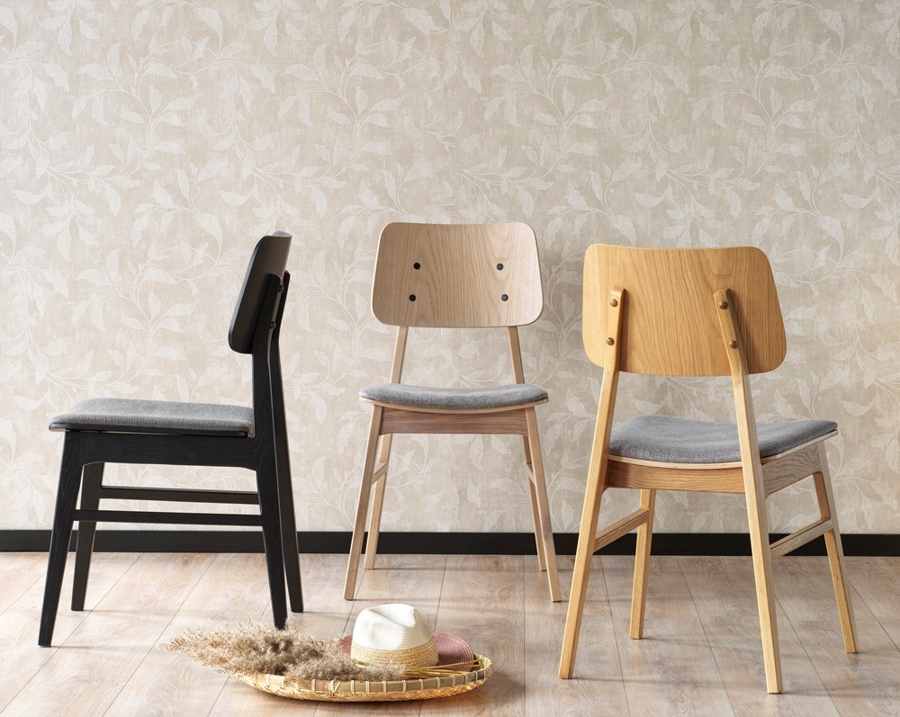 Szék 'Nagano' - Fehér pigmentált tölgy/Szürke