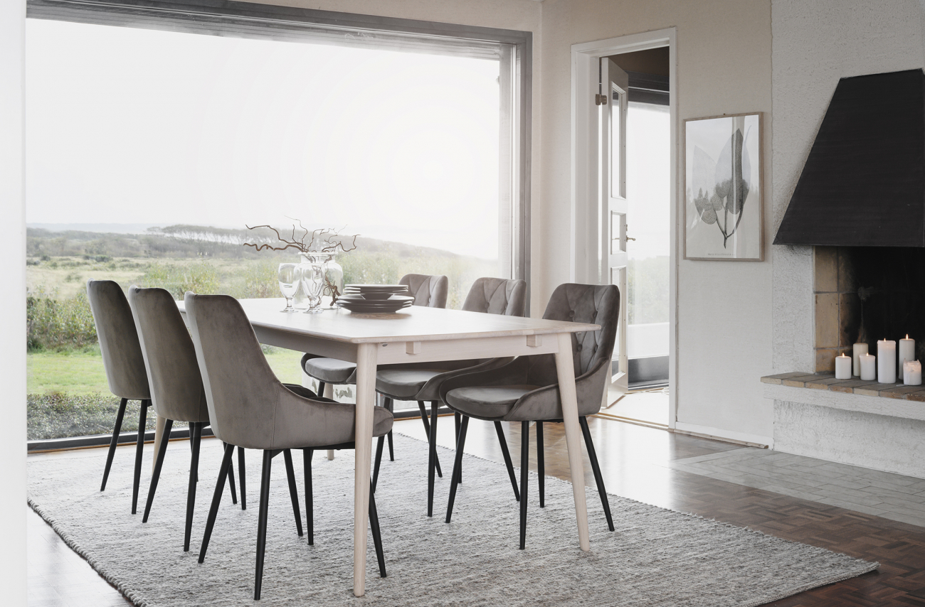 Tyler étkezőasztal 180x90cm - Fehérre festett tölgy