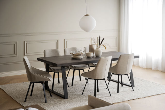 Brooklyn étkezőasztal 220x95cm - Sötétbarna/U-láb