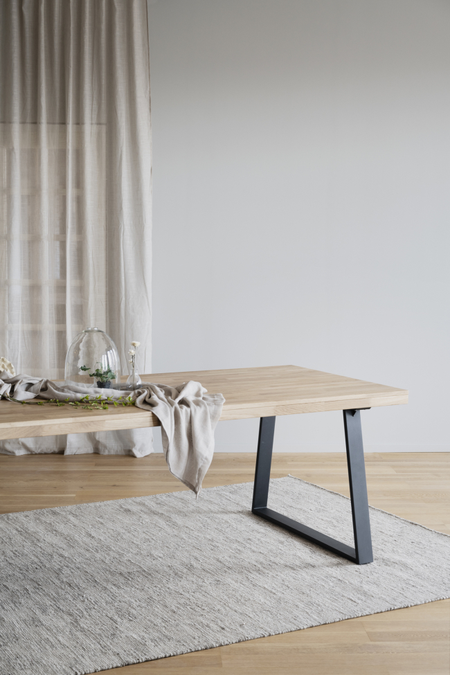 Brooklyn étkezőasztal 220x95cm - Tölgy/Fekete U-láb