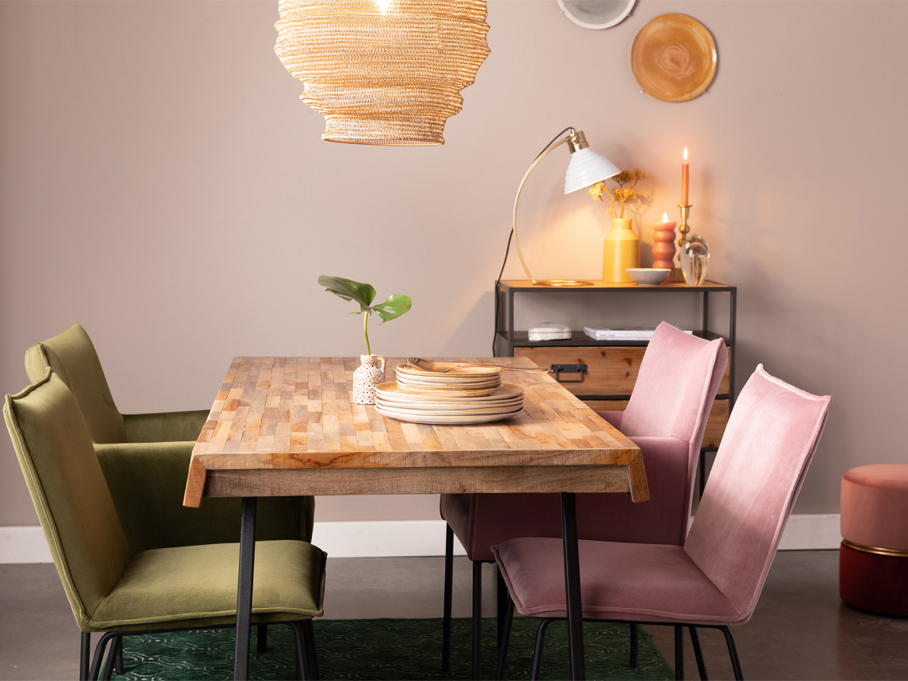 Dion fotelek - Bársony/Rózsaszín