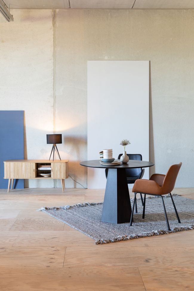 Szék 'Brit' - Bőr/Fekete