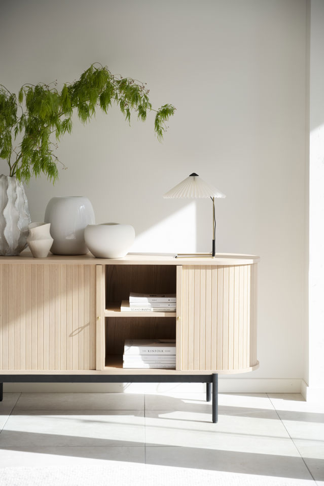 Haddington tálalószekrény - Fehér pigmentált/Fekete