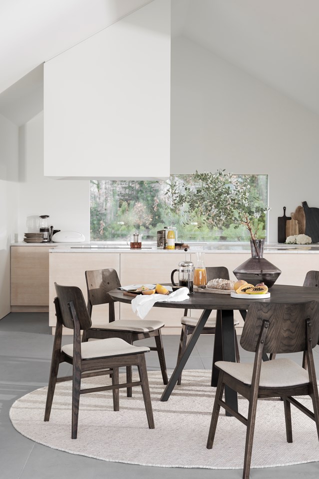 Matbord 'Carradale' Kerek 150cm - Barna/V-láb