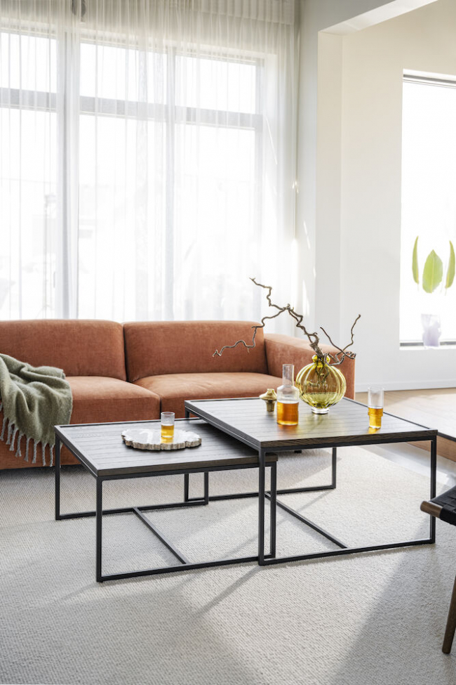 Kávézóasztal 'Deerfield' 80x80cm - Sötét tölgy